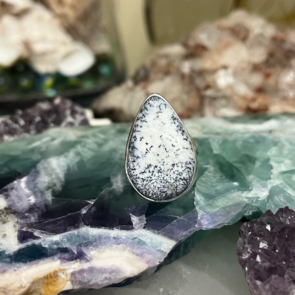 Sterling Silver .925 Dendritic Agate Ring ✨